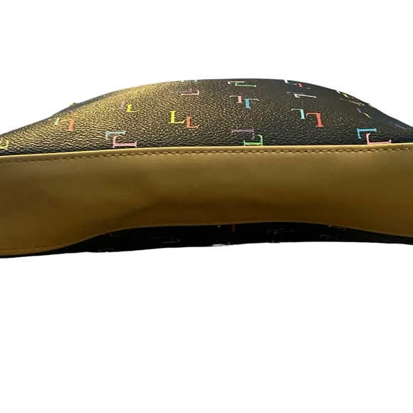 black shoulder purse Handbag with Multi colored L’s - Picture 6 of 6